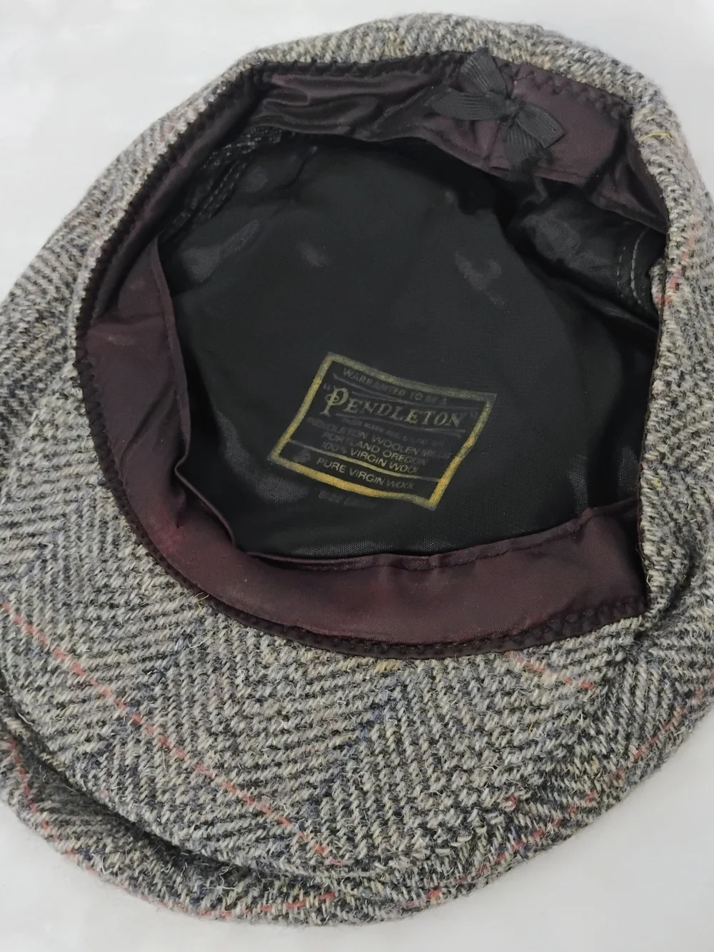 Vtg Pendleton Mens Large‎ Gray Wool Newsboy Hat Flat Cap Portland Oregon